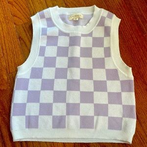 Pacsun L.A. Hearts Purple Checkered Sweater Vest💜🤍